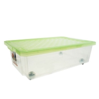 Ящик для хранения на роликах, с зелёной крышкой, прямоугольный 30 л Optima, цвет МИКС