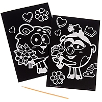 Гравюра Смешарики: Бараш и Нюша с цветной основой, набор 2 шт А6