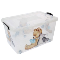 Контейнер для хранения "Мишка и котенок" 50 л, цвет прозрачный
