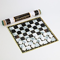Шашки с виниловым полем, поле 30 х 30 см, d=3 см, h=0.9 см, в тубусе