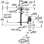 Смеситель для раковины GROHE BauCurve 32805000 хром