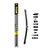Щетка стеклоочистителя WOG 19"/475 мм, бескаркасная, 10 переходников