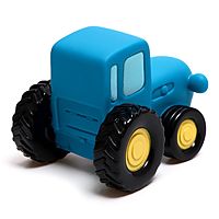 Игрушка резиновая для ванной Синий трактор с улыбкой 10 см
