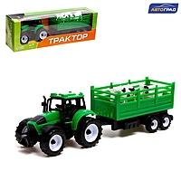 АВТОГРАД Трактор инерционный "Фермер" с прицепом и животными