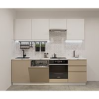 Кухонный гарнитур прямой «Лайн - 42», 2400×600 мм, цвет белый/тальк/пикрит/мрамор белый