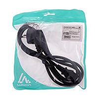 Кабель питания Luazon KDGN-005, Schuko - C13, 10 А, 1.5 м, 3-х жильный, черный