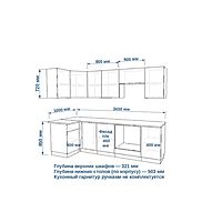 Кухонный гарнитур угловой «Лайн - 28», 1000×2450 мм, цвет белый/тальк/пикрит/мрамор белый