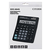 Калькулятор настольный 16-разрядный SDC-664S, 153*199*31 мм, двойное питание, черный
