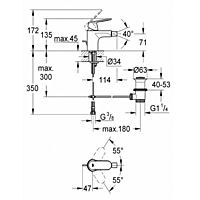 Смеситель для биде GROHE Eurosmart Cosmopolitan, сливной гарнитур