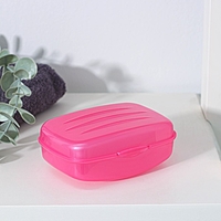 Мыльница с крышкой 10х7х4,5см, цвет МИКС