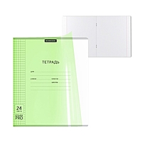 Тетрадь 24 листа в клетку ErichKrause CoverPrо Neon "Классика", пластиковая обложка, блок офсет, белизна 100%, зелёная
