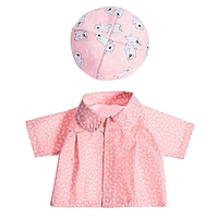 Одежда для кукол "Плащик с беретом" 123