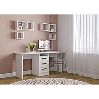 Стол письменый СТН-2  1660х600х750 берил белый/белый глянец