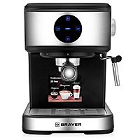 Кофеварка BRAYER 1105BR, 850 Вт, 1,5 л, сенсорное управление, рожковая