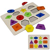 Рамка-вкладыш деревянная Геометрические фигуры 12 фигур