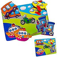 Рамка-вкладыш деревянная Транспорт 5 фигурок