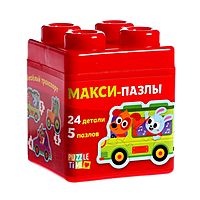 Пазлы в пластиковой упаковке «Весёлый транспорт», 24 детали