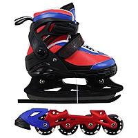 Коньки ледовые раздвижные SNOW CAT с роликовой платформой, размер 30-33