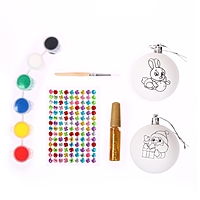 Набор для творчества "Новогодние шары под раскраску "Поверь в мечту",  2 шт, в пакете