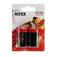 Батарейка солевая Mirex, C, R14-2BL, 1.5В, блистер, 2 шт.