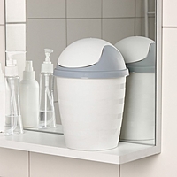 Контейнер для мусора Rambai, 1,5 л, d=14,5 см, h=21 см, круглый, цвет светло серый