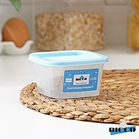 Контейнер пищевой RICCO, 230 мл, 9,6×9,6×5,2 см, квадрат, цвет голубой