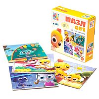 Пазл 4 в 1 Цветняшки Друзья 4-6-9-12 элементов