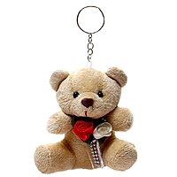 Брелок «Мишка с цветами», цвета МИКС