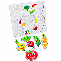 Пазл-сортер Овощи деревянный