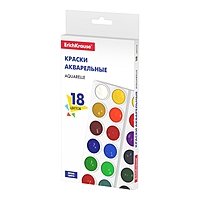 Краски акварельные 18 цветов ErichKrause Basic, в мягком пластике, без кисти, картон с европодвесом