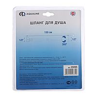 Душевой шланг AQUALINE, 1/2", ПВХ, с конусообразной гайкой, 150 см, в блистере