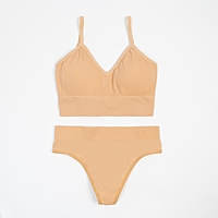 Комплект женский (топ, трусы) цвет бежевый, размер 42-44