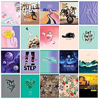 Тетрадь 48 листов в линейку Super Mix-20, обложка мелованный картон, блок офсет, МИКС