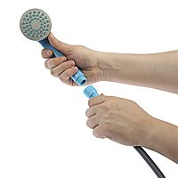 Портативный походный душ ZEIN: лейка, шланг, помпа с USB-кабелем, держатель, крючок