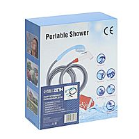 Портативный походный душ ZEIN: лейка, шланг, помпа с USB-кабелем, держатель, крючок