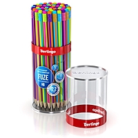 Карандаш ч/г Berlingo "Fuze" HB, трехгран., заточен., с ластиком, ассорти