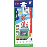 Карандаши 12цв Berlingo "SuperSoft. Замки", заточен, картон, европодвес