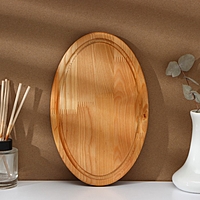 Доска разделочная «Овальная», пропитана минеральным маслом, 28×18×1,8 см, берёза