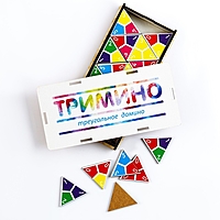 Тримино "Цветное", 56 костяшек, 17.5 х 8.3 х 2 см