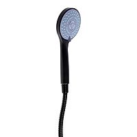 Смеситель для ванны ZEIN Z2494, излив 20 см, кран-букса 1/2", с душевым набором, черный/хром