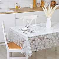 Скатерть "Гибискус" 132х180 см, цвет белый
