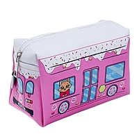 Пенал автобус с котятами 18*10*8см , розовый цвет