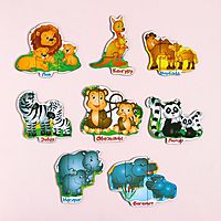 Пазл тройной Мамы, папы, малыши деревянный 24 детали