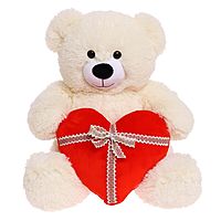 Мягкая игрушка «Медведь Мартин с сердцем», 65 см, цвет молочный