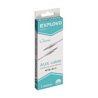 Кабель аудио AUX Exployd EX-K-473, Jack 3.5 мм(m)-Jack 3.5 мм(m), 1м, белый