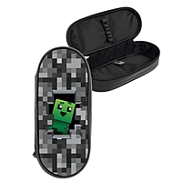 Пенал-футляр, 45 х 205 х 95 мм, мягкий, тканевый, Calligrata, ПМК 27-20 резинка на клапане,"Пиксели"