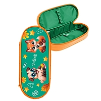 Пенал-футляр, 45 х 205 х 95 мм, мягкий, тканевый, Calligrata, ПМК 27-20 резинка на клапане,"Зверята"