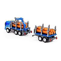 Автомобиль-лесовоз инерционный «Сити» с прицепом, свет, звук, цвет синий