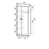 Шкаф для одежды МИККИ, 800х585х2105, Дуб Ривьера/Пастельный Зеленый