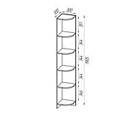 Шкаф стеллаж угловой МИККИ, 300х300х1905, Дуб Ривьера